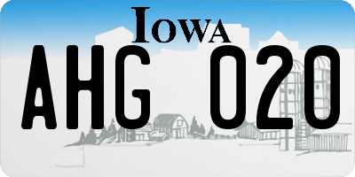 IA license plate AHG020
