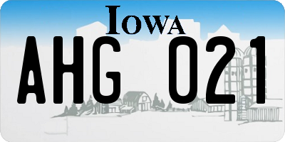 IA license plate AHG021