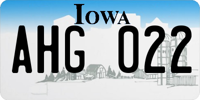 IA license plate AHG022