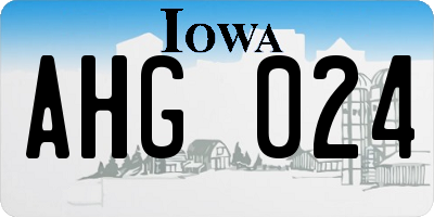 IA license plate AHG024