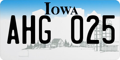 IA license plate AHG025