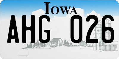 IA license plate AHG026