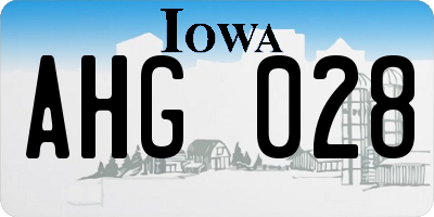 IA license plate AHG028