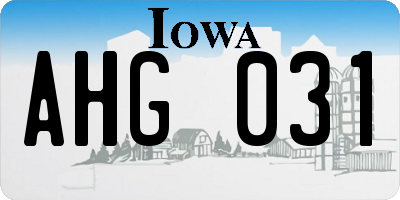 IA license plate AHG031