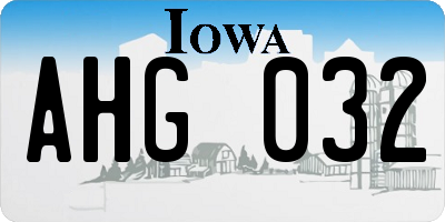 IA license plate AHG032