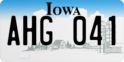 IA license plate AHG041