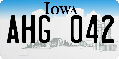 IA license plate AHG042