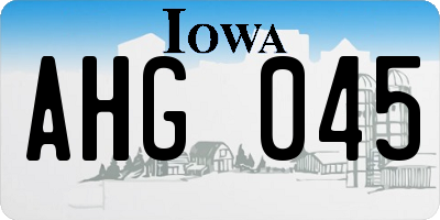 IA license plate AHG045
