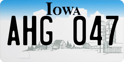 IA license plate AHG047
