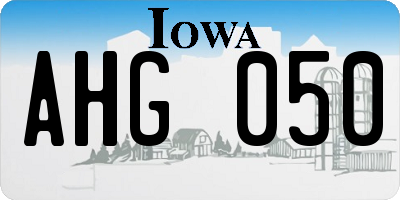 IA license plate AHG050