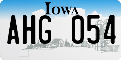 IA license plate AHG054