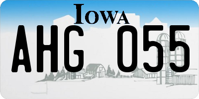 IA license plate AHG055