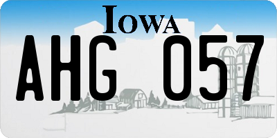 IA license plate AHG057