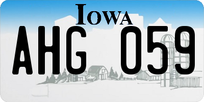 IA license plate AHG059