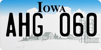 IA license plate AHG060