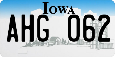 IA license plate AHG062