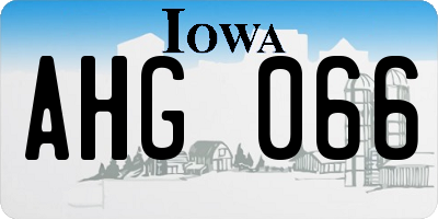 IA license plate AHG066