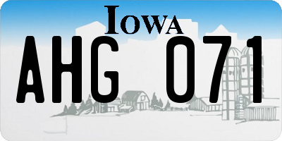 IA license plate AHG071