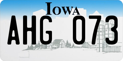 IA license plate AHG073