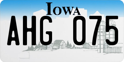 IA license plate AHG075