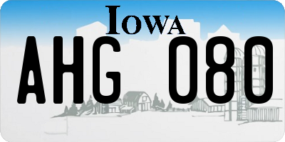 IA license plate AHG080
