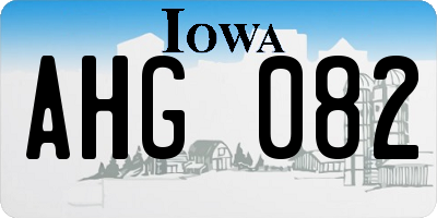 IA license plate AHG082