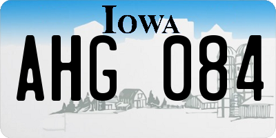 IA license plate AHG084
