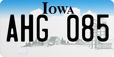 IA license plate AHG085