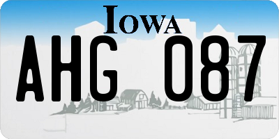 IA license plate AHG087