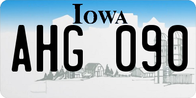 IA license plate AHG090