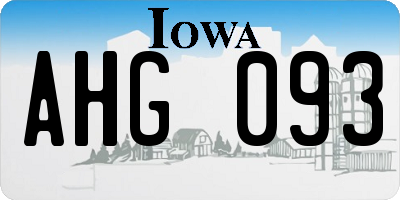 IA license plate AHG093