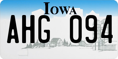 IA license plate AHG094