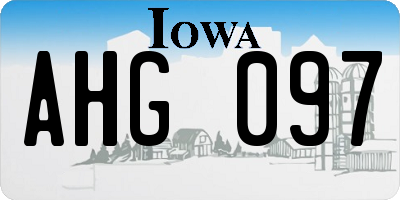 IA license plate AHG097