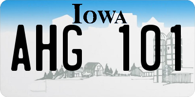 IA license plate AHG101