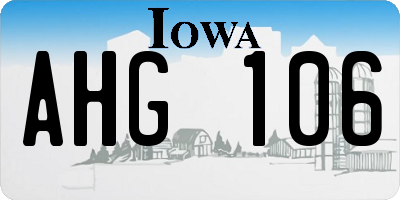 IA license plate AHG106