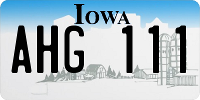 IA license plate AHG111