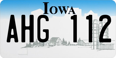 IA license plate AHG112