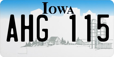 IA license plate AHG115