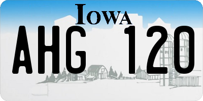 IA license plate AHG120