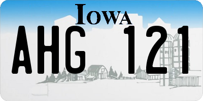 IA license plate AHG121