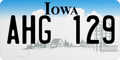 IA license plate AHG129