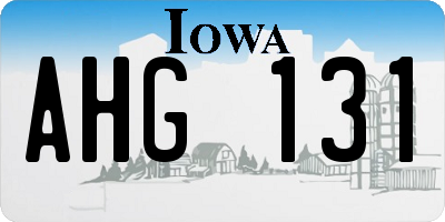 IA license plate AHG131