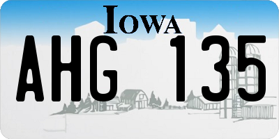 IA license plate AHG135