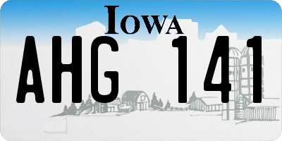IA license plate AHG141