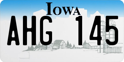 IA license plate AHG145