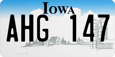 IA license plate AHG147