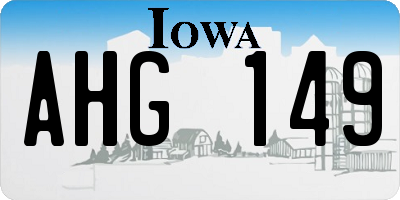 IA license plate AHG149