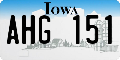 IA license plate AHG151