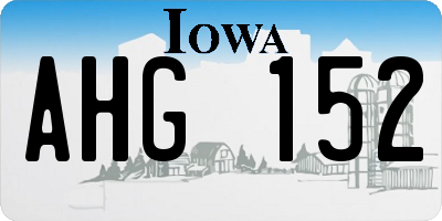 IA license plate AHG152
