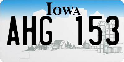 IA license plate AHG153